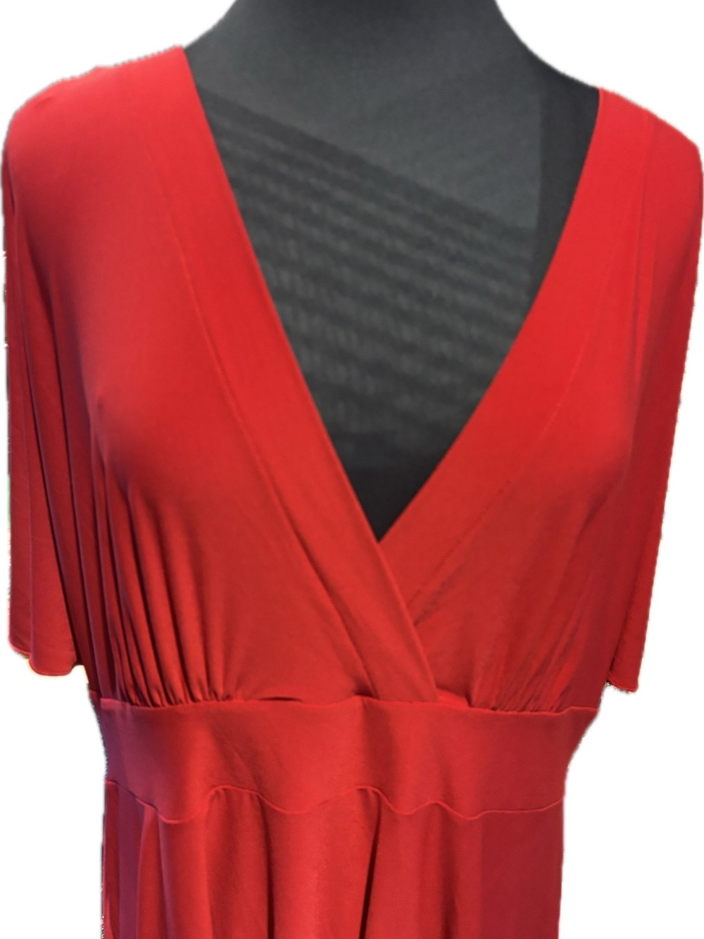Ashley Graham Scarlet V-Neck Midi Dress